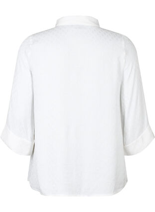 Zizzi Chemise en viscose avec motif ton sur ton, Bright White, Packshot image number 1