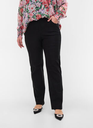 Zizzi Pantalon classique en viscose mélangée, Black, Model image number 3