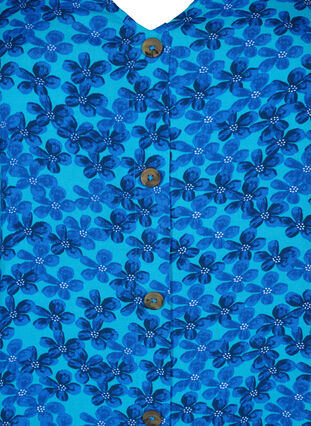 Zizzi Chemisier en viscose avec boutons, Blue Small Flower, Packshot image number 2