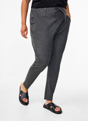 Zizzi Pantalon Maddison, Dark Grey Melange, Model image number 2