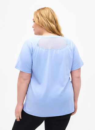 Zizzi T-shirt d'entraînement avec dos en mailles, Zen Blue, Model image number 1