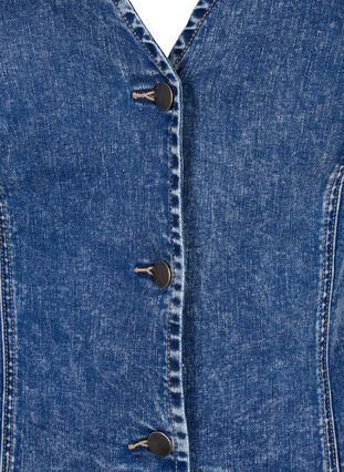 Zizzi Gilet slim fit en jean avec des boutons, Blue Denim, Packshot image number 2