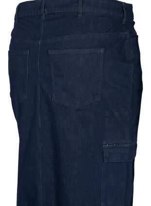 Zizzi Jupe maxi en denim, Dark Blue Denim, Packshot image number 3