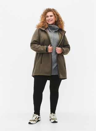 Zizzi Veste courte en tissu souple avec poches, Bungee Cord , Model image number 2