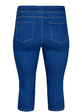 Zizzi  Pantacourts en jean avec ceinture élastique, Dark Blue Denim, Packshot image number 1