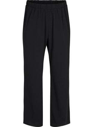 Zizzi Pantalon évasé avec taille élastiquée, Black, Packshot image number 0