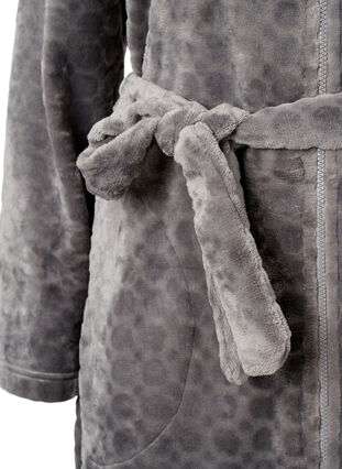 Zizzi Robe de chambre à motifs avec fermeture éclair et poches, Grey, Packshot image number 2