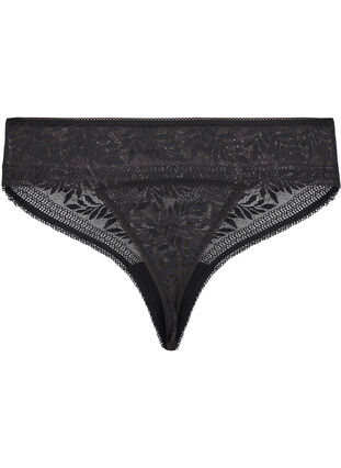 Zizzi String en dentelle à taille régulière, Black, Packshot image number 1