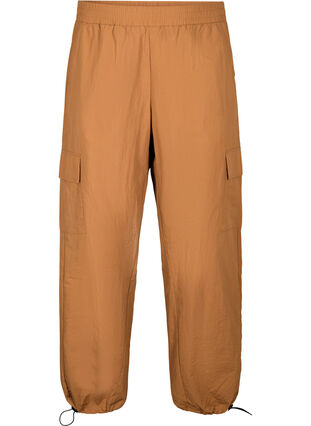 Zizzi Pantalons cargo avec cordon élastique ajustable, Sand, Packshot image number 0