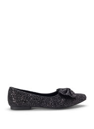 Ballerines larges à paillettes avec nœud, Black, Packshot