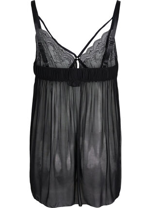 Zizzi Nuisette transparente avec dentelle, Black, Packshot image number 1