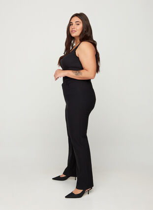 Zizzi Pantalon classique en viscose mélangée, Black, Model image number 4