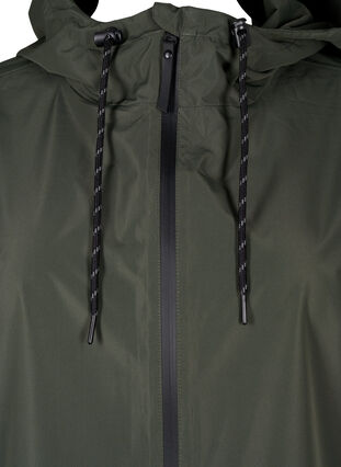 Zizzi Veste de pluie avec poches et capuche, Peat, Packshot image number 2