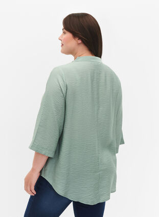 Zizzi Blouse à couleur unie avec manches 3/4, Chinois Green, Model image number 1