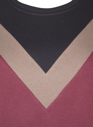 Zizzi Sweat long avec color block, Rose B. Color Block, Packshot image number 2