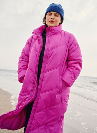 Zizzi Longue veste polaire d'hiver, Rose Violet, Image image number 0