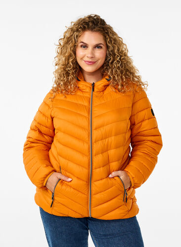 Zizzi Veste légère à capuche, Marmelade, Model image number 0