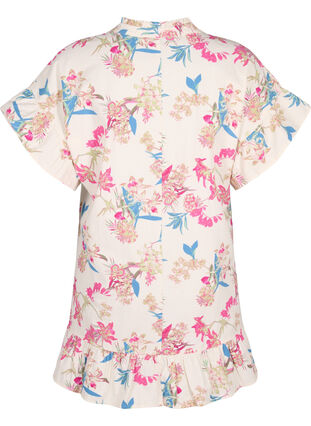 Zizzi Tunique motif floral en coton, Eggnog Flower AOP, Packshot image number 1