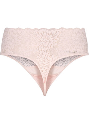 Zizzi String taille haute en dentelle, Peach Blush, Packshot image number 1