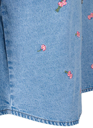 Zizzi Chemise en jean avec fleurs brodées, L.B.D.Flower AOP, Packshot image number 3