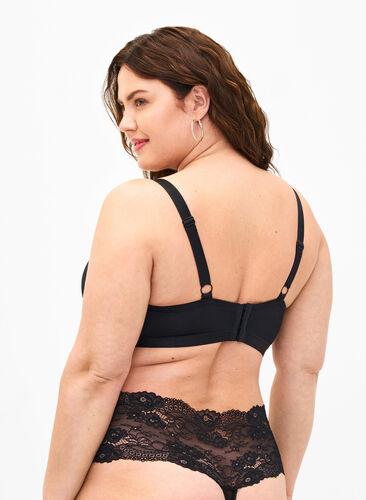 Zizzi Soutien-gorge moulé avec résille, Black, Model image number 1