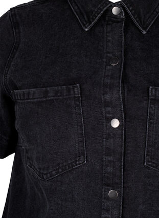 Zizzi Chemise en jean longue à manches courtes, Grey Washed, Packshot image number 2