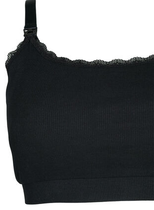 Zizzi Soutien-gorge d'allaitement en qualité côtelée, Black, Packshot image number 2