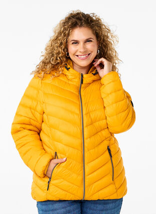 Zizzi Veste légère à capuche, Golden Orange, Model image number 0