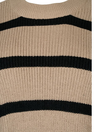 Zizzi FLASH - Pull en tricot rayé, Fungi/Black Stripe, Packshot image number 2