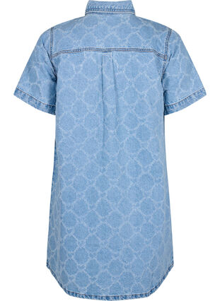 Zizzi Robe en jean à manches courtes et à motif destroy, Blue Denim, Packshot image number 1