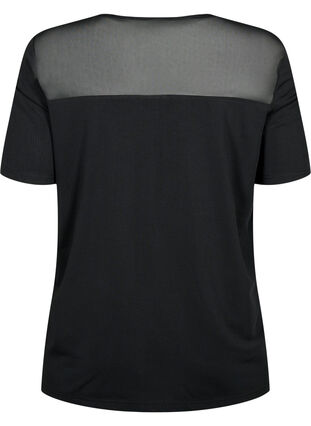 Zizzi T-shirt d'entraînement à manches courtes avec mesh, Black, Packshot image number 1