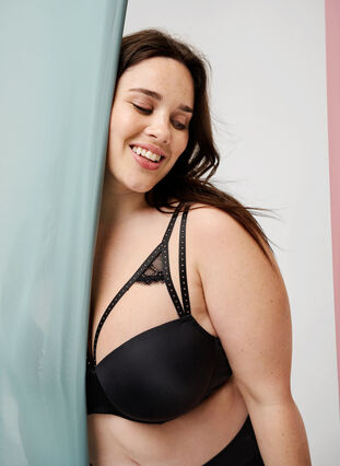 Zizzi Soutien-gorge moulé avec cordons, Black, Image image number 0