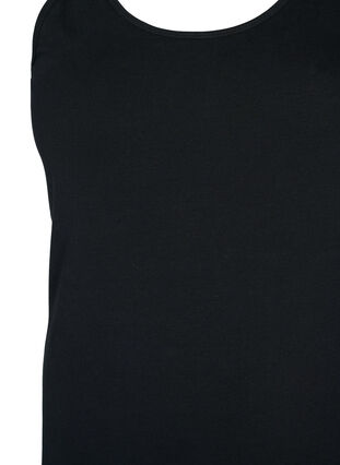 Zizzi Top basique de couleur unie en coton, Black, Packshot image number 2