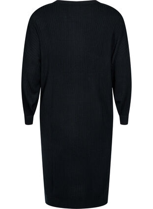 Zizzi Robe en tricot overzise avec fente, Black, Packshot image number 1