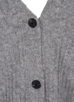 Zizzi Cardigan mélangé en tricot côtelé, Light Grey Melange, Packshot image number 2