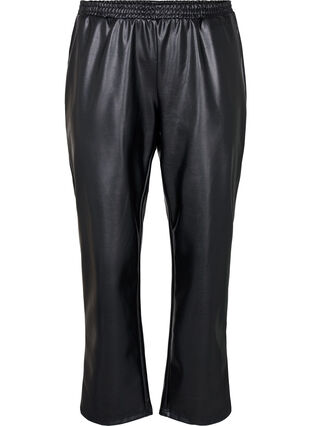 Zizzi Pantalon en simili-cuir avec poches, Black, Packshot image number 0