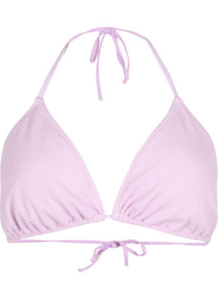 Zizzi Soutien-gorge de bikini triangulaire avec structure en crêpe, Orchid Bouquet, Packshot image number 0