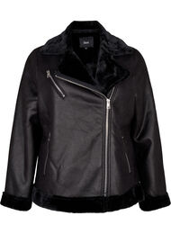 Veste de pilote en similicuir, Black, Packshot