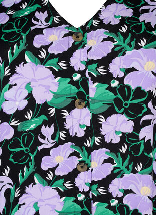 Zizzi Chemisier en viscose avec boutons, Black Small Flower, Packshot image number 2