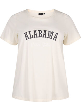 Zizzi T-shirt en coton avec texte, Antique W. Alabama, Packshot image number 0