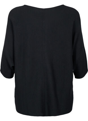 Zizzi Blouse tricotée à manches 3/4, Black, Packshot image number 1