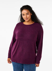 Pull mélangé à col rond, Potent Purple Mel., Model