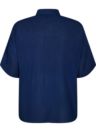 Zizzi Chemise à manches courtes en viscose, Medieval Blue, Packshot image number 1