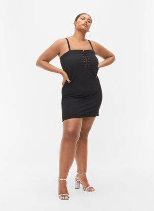 Zizzi Robe bodycon avec détail neige, Black, Model image number 3