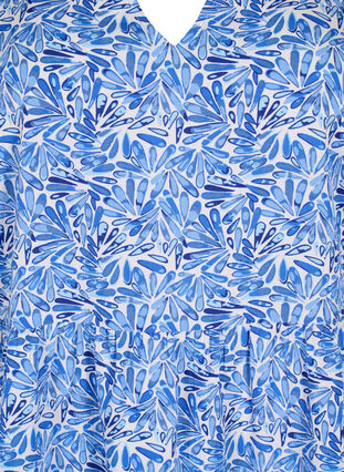 Zizzi FLASH - Robe trapèze imprimée, White Blue AOP, Packshot image number 2