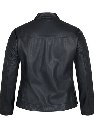 Zizzi Veste en simili-cuir avec poches, Black, Packshot image number 1