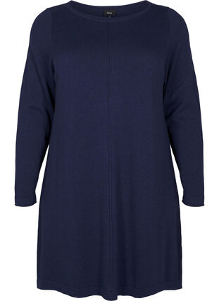 Zizzi Robes tricotées en mélange coton-viscose, Naval Academy, Packshot image number 0