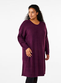 Robe à manches longues en tricot côtelé, Potent Purple Mel., Model