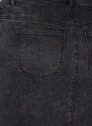 Zizzi Jupe en denim avec fente sur le devant, Dark Grey Denim, Packshot image number 3