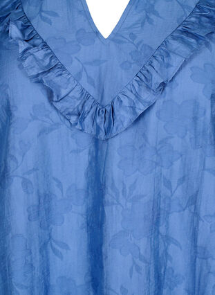 Zizzi Robe à volants en lyocell (TENCEL™), Colony Blue, Packshot image number 2